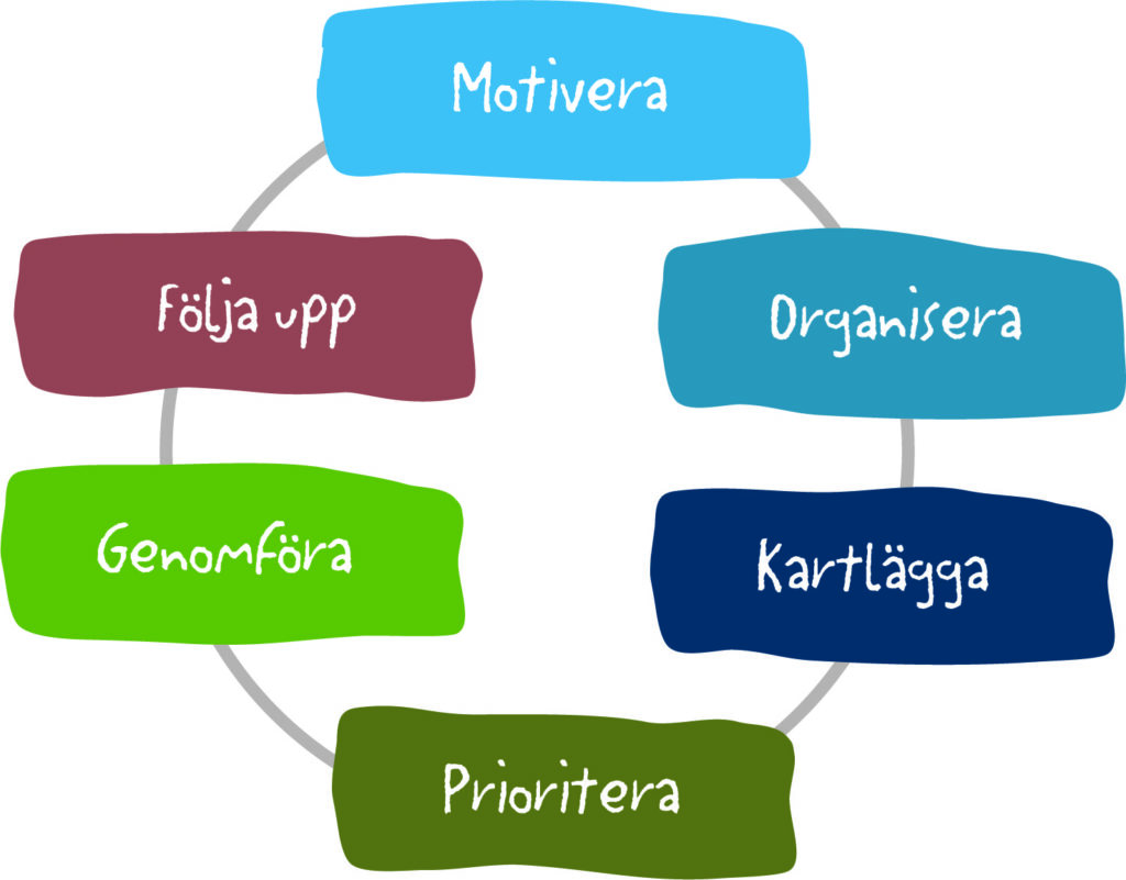 Detta är en bild med 6 processsteg